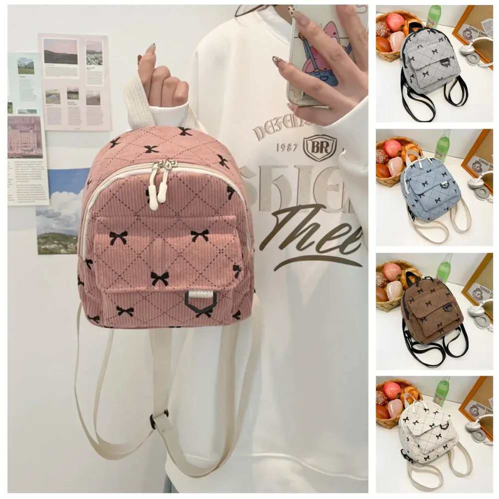 mini sac à dos imprimé nœud papillon, sac à bandoulière de voyage, sac de rangement de cosmétiques, sacs à livres pour étudiants coréens ins, sac à dos décontracté