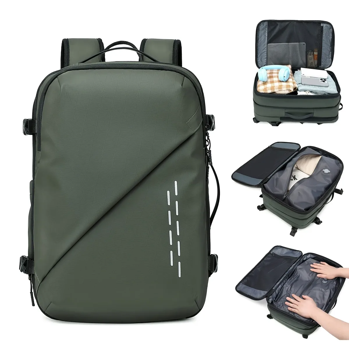 sac à dos multifonctionnel de grande capacité, sac à dos extensible, sac d'embarquement, sac de voyage courte distance, sac d'ordinateur pour hommes, commu