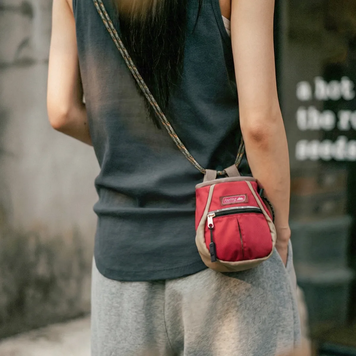 sac bandoulière léger pour femme maden, mini sac utilitaire d'extérieur, style vintage, sac banane de randonnée, rouge