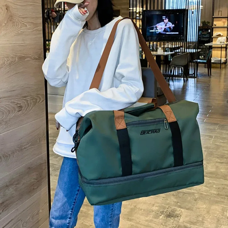 sac de voyage extensible pour femmes, sac à main de sport, sac de fitness, grande capacité, sac de week-end à bandoulière