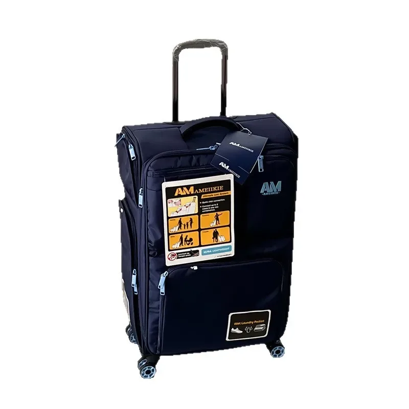valise oxford cloth nightblue boites roues fixes tige traction multifonction business voyage grande capacité