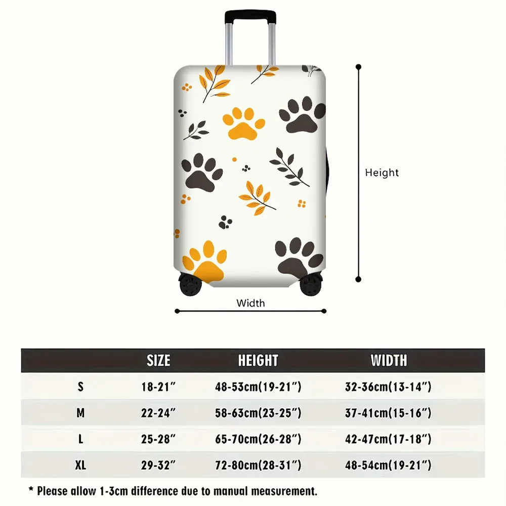housse valise polyester motif pattes animal blanc bleu noir gris protection voyage grande taille
