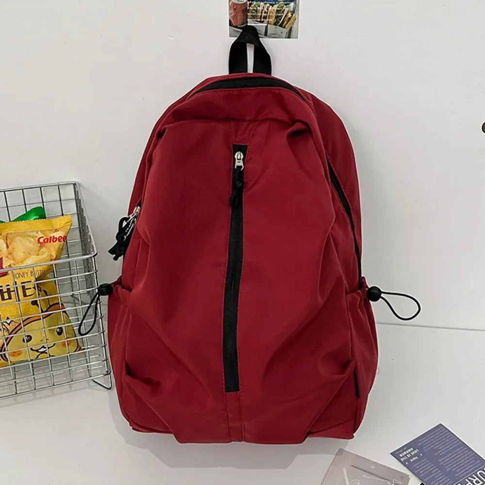 nouveau sac à dos simple de grande capacité, léger et étanche, sac à dos de randonnée avec fermeture éclair, couleur unie, sac d'université pour l'extérieur