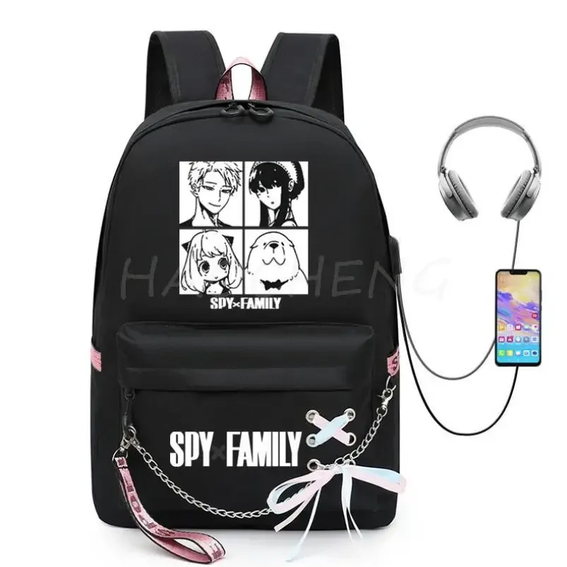 spy x family anya forger anime sac à dos pour femmes kawaii design étudiant école sac à bandoulière toile jeunesse voyage en plein air sac à dos