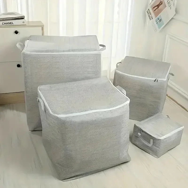 sac de rangement domestique de grande capacité, matériau non tissé, organisateur de garde-robe de placard pouvant être utilisé pour les vêtements de couette et les jouets 1 pièce