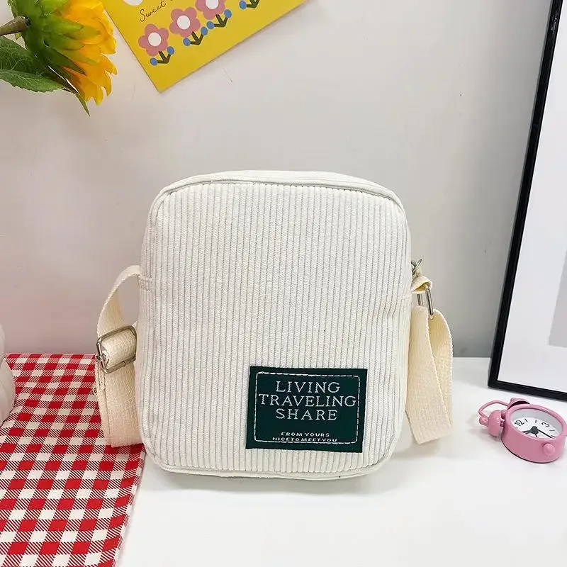 petit sac bandoulière en velours côtelé, sangle réglable, plusieurs options de couleurs, pour un usage quotidien, les voyages et le shopping