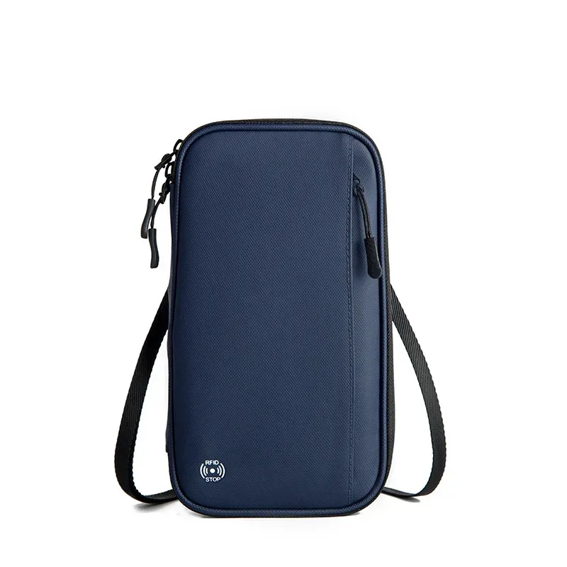 couverture de passeport de voyage, portefeuille avec blocage rfid, porte-passeport familial, étanche, une épaule, sac à bandoulière