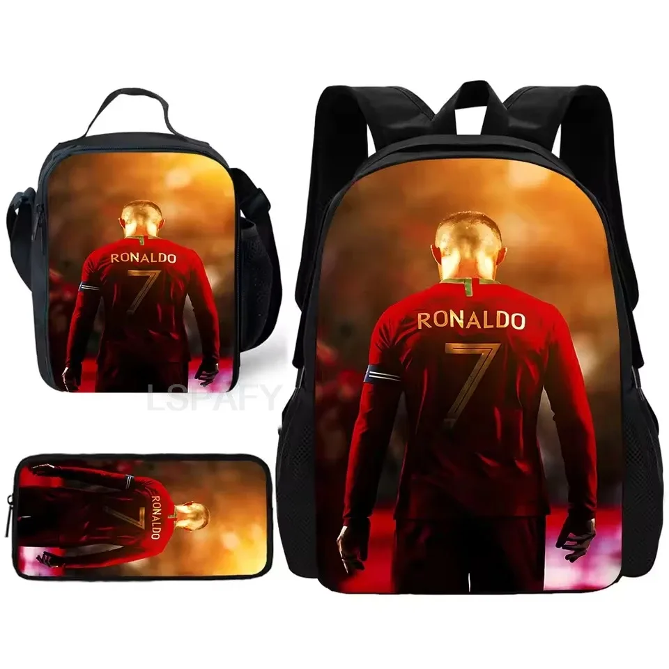 sac dos nylon imprimé cristiano ronaldo multicolore noir unisexe grande capacité pochette sacs associés
