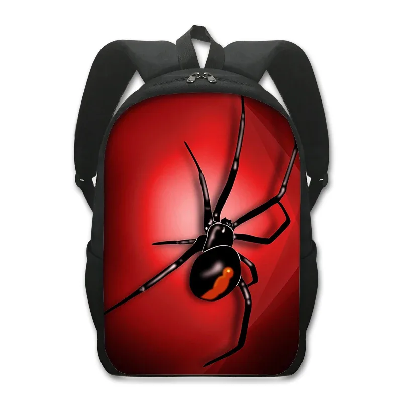 sac à dos imprimé animal de compagnie de 16 pouces pour femme et enfant, fourre-tout d'école, de voyage, avec grenouille, caméléon, serpent, araignée, livre, cadeau
