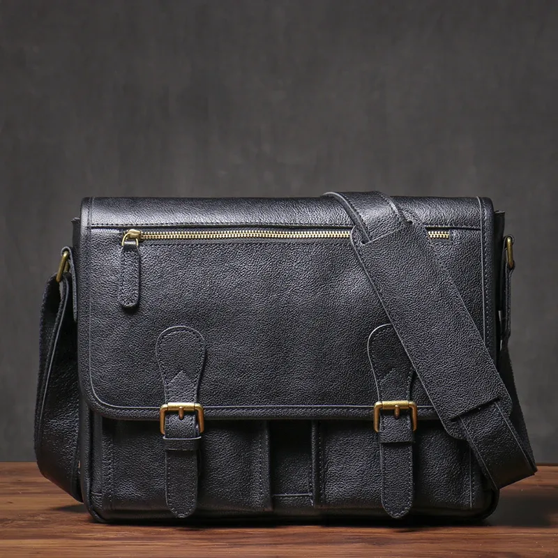 guro-sac messager en cuir de cheval pour homme, véritable, luxe, sac à bandoulière lancé, bureau, étui à bombes, 12.9 pouces, vintage, elin
