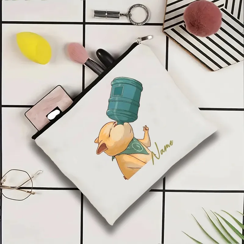 pochette de voyage personnalisée avec nom, pochette de maquillage pour mariage, pochette de maquillage pour fête, sac de maquillage en toile unique, organisateur de cadeaux pour femme