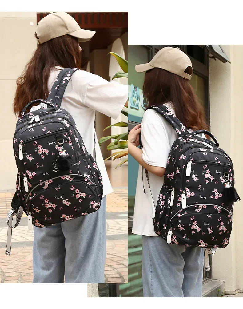sac à dos imprimé floral pour jeunes filles, sac à dos pour écoliers primaires, fournitures de retour à l'école, sac de livre