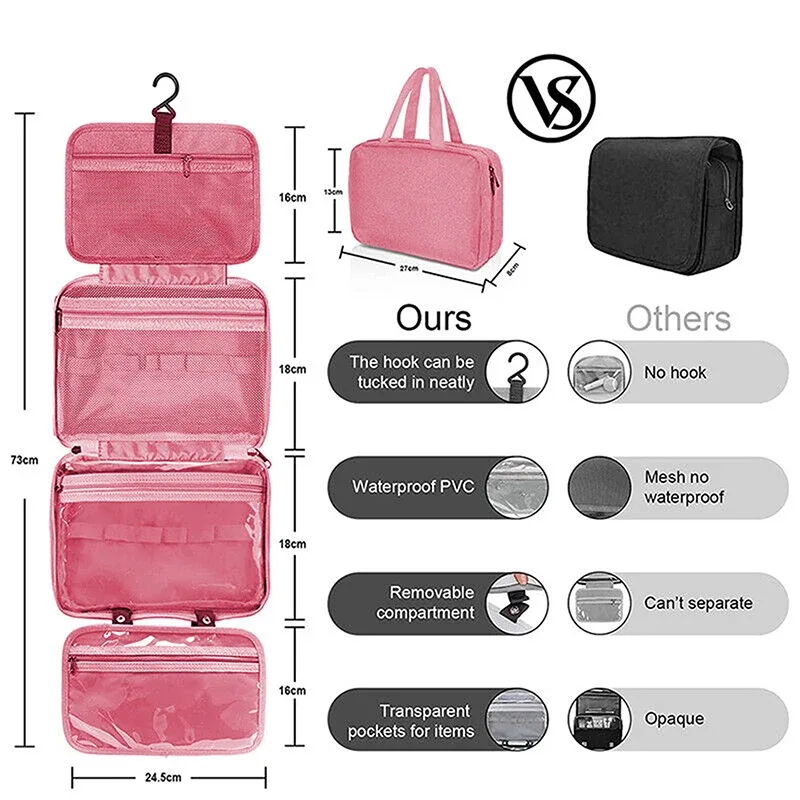 trousse de toilette pliante étanche, sac à main de voyage, grande trousse de toilette, trousse de maquillage, trousse de rangement pour rasoir, fournitures automobiles