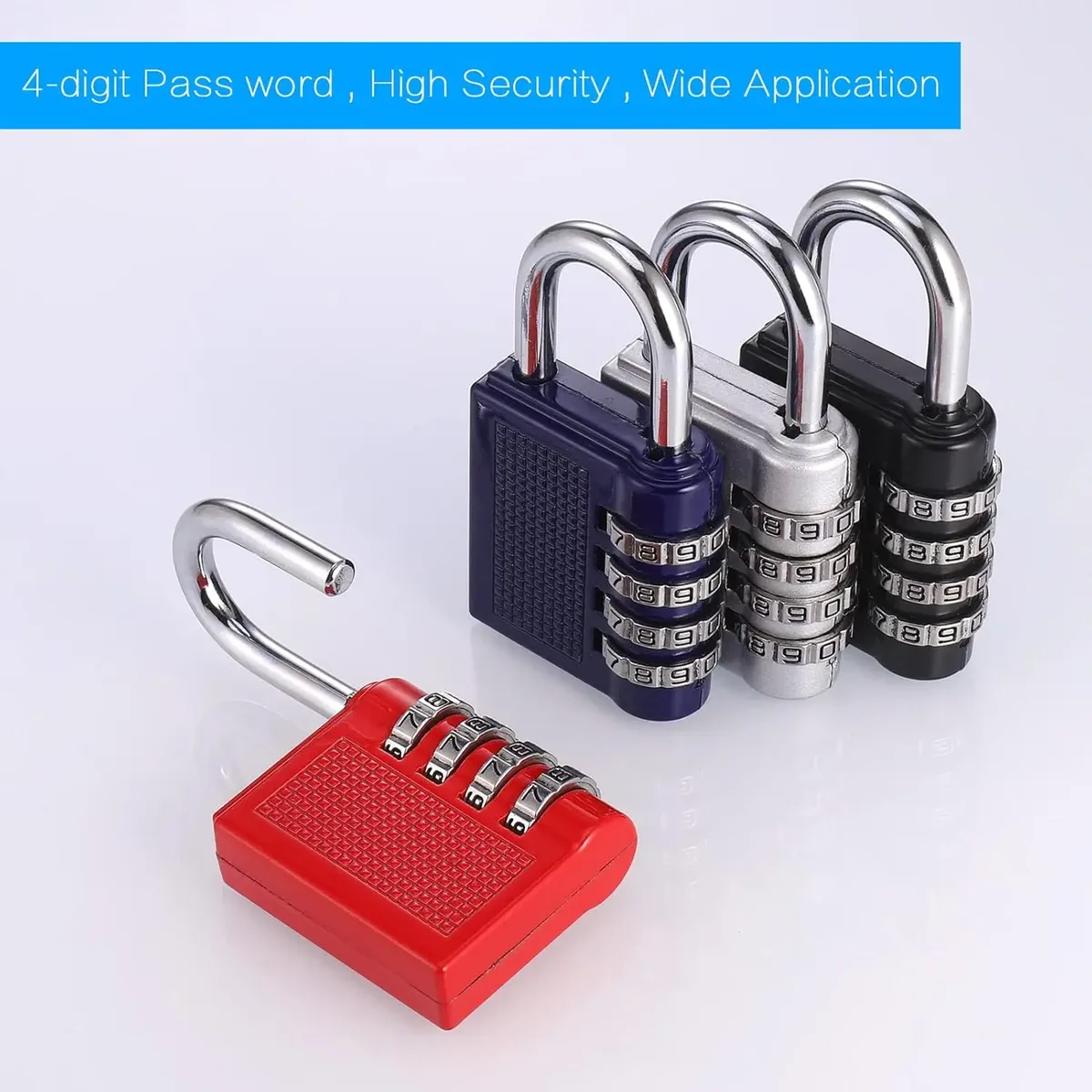 câble de sécurité en acier avec cadenas à combinaison à 4 chiffres, 1 ensemble de cadenas de voyage, câble de sécurité gainé de 1 m à double boucle pour valise