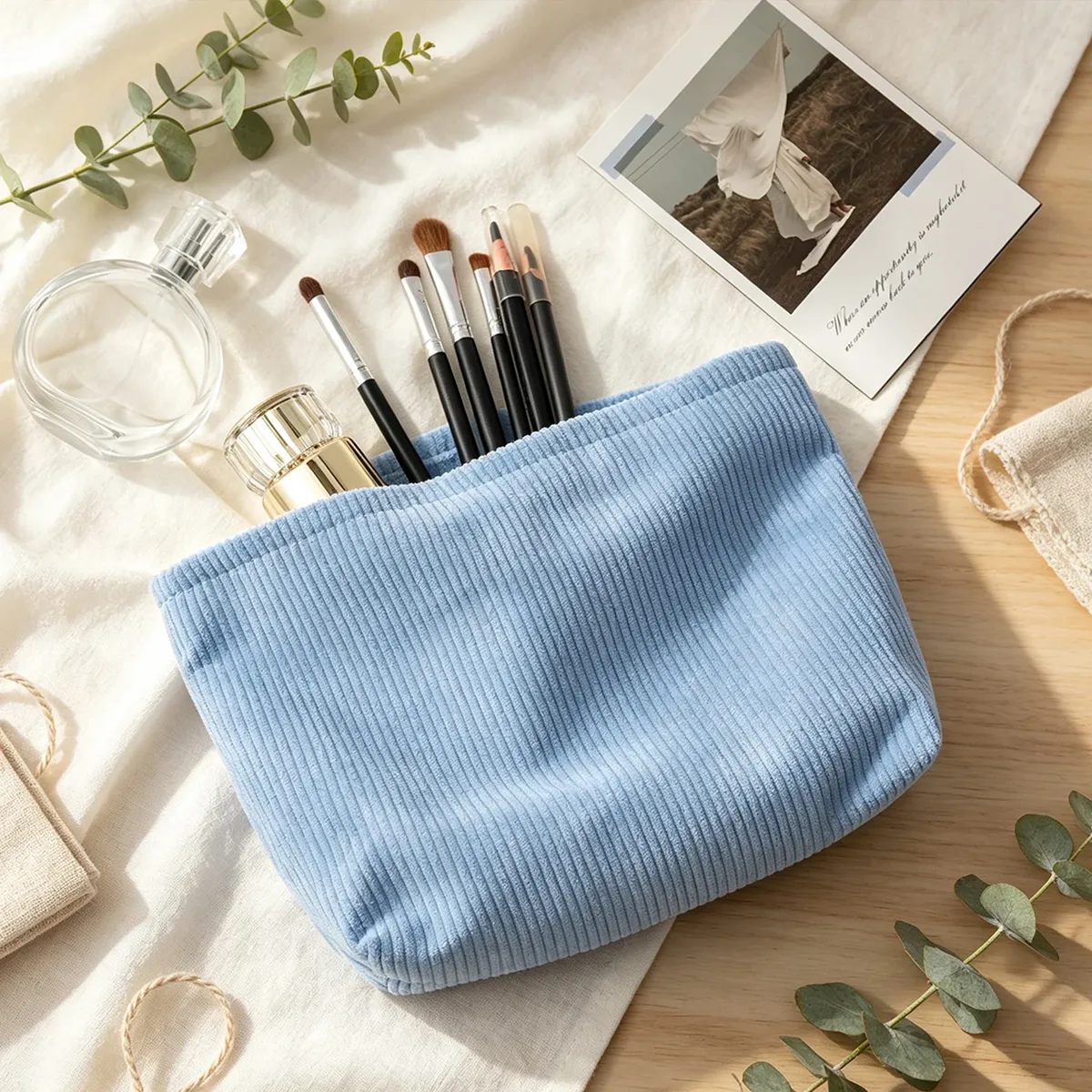 cadeaux personnalisés en velours côtelé pour demoiselles d'honneur, trousses de maquillage personnalisées avec lettres, cadeaux pour enterrement de vie de jeune fille, trousses de toilette de voyage