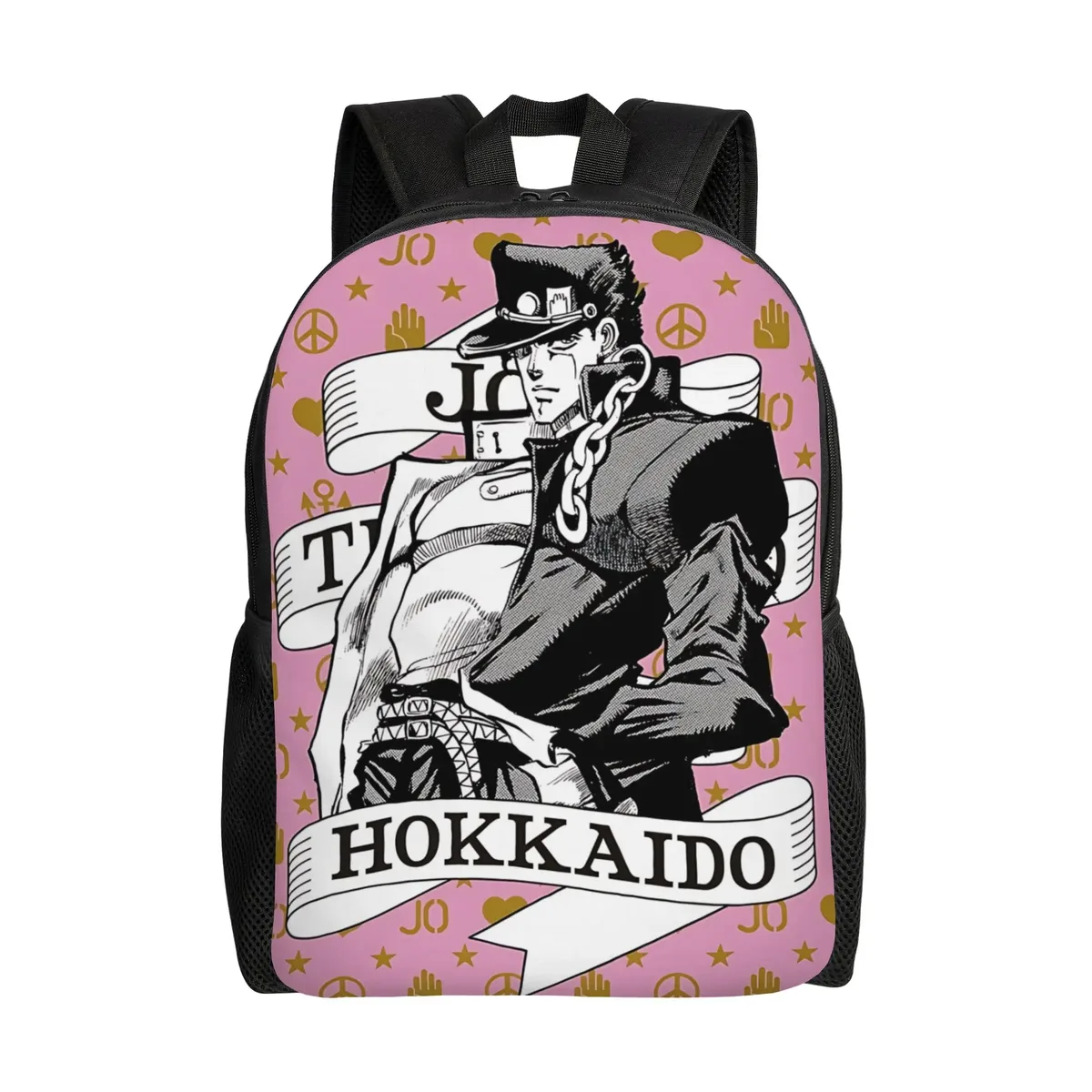 sac à dos jojo's bizarre adventure world, sac ita, sac à dos décontracté pour le camping avec fermeture éclair, motif anime jojo