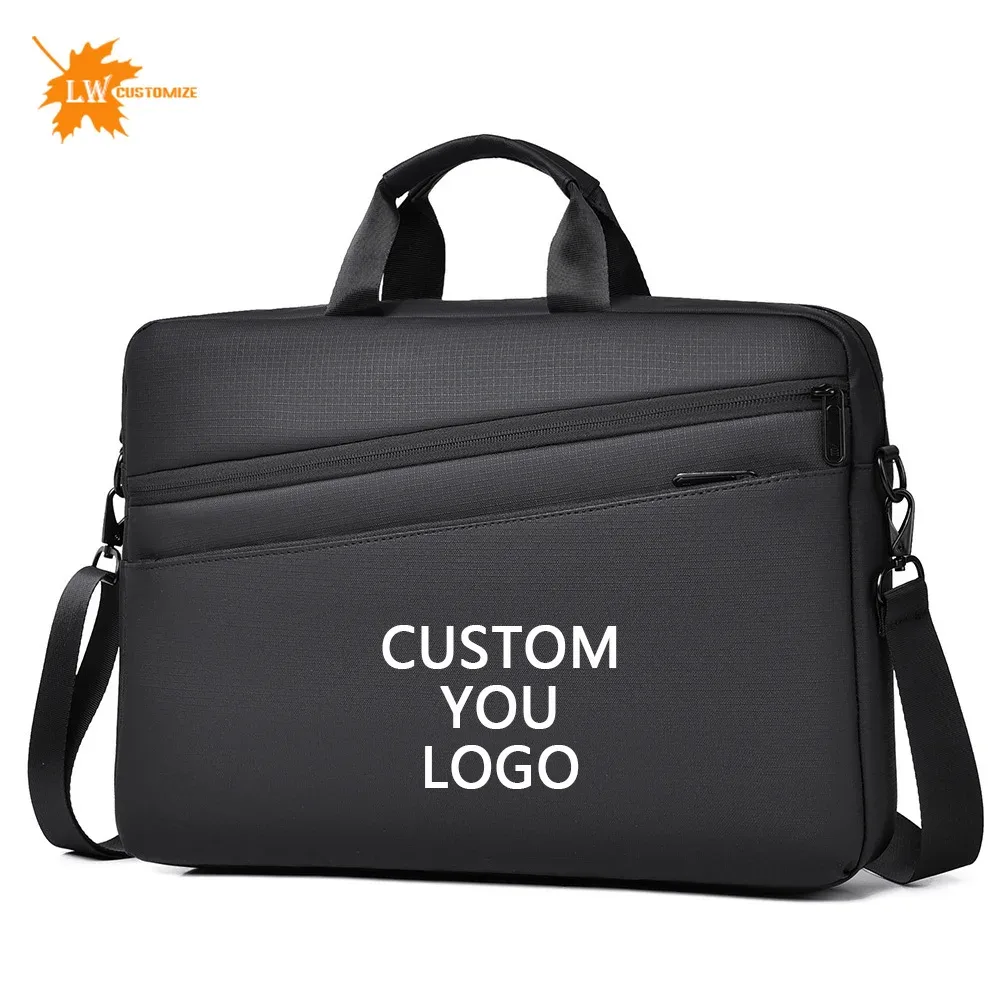 sac pour ordinateur portable personnalisé avec logo, 15 et 17 pouces, sac à bandoulière pour homme, sac d'affaires, impression d'image en gros