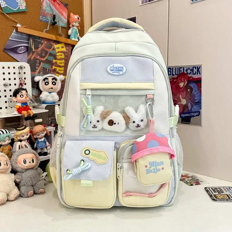 sacs à dos itabag coréens tendance, esthétiques, kawaii, transparents, pour filles, design colorblock, adaptés aux animés, grande capacité, nouveaux