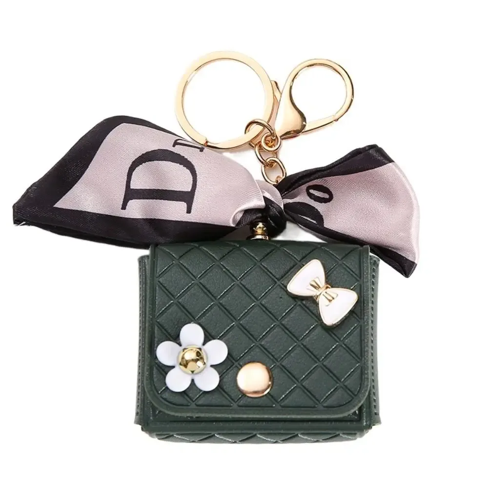 nouvelle pochette de rangement en cuir 2026 pour écouteurs, mini porte-clés créatif, pendentif couleur unie, étui pour écouteurs bluetooth
