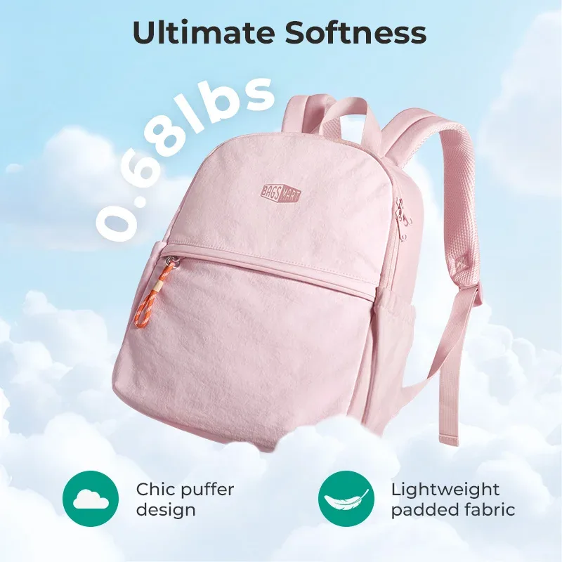 sac dos polyester rose compartiments ordinateur portable poches latérales extérieures confort voyage école travail collège banlieue multifonction