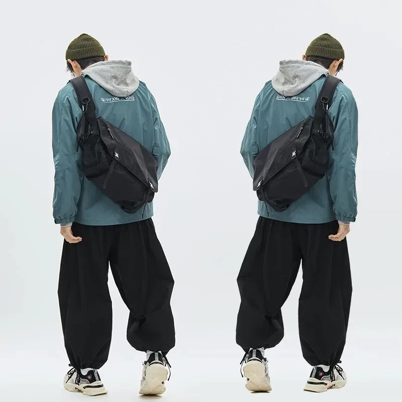sac à bandoulière décontracté en nylon pour hommes, sac d'école japonais pour adolescents, sac à bandoulière pour ordinateur portable, streetwear, sac croisé de voyage, sacoches pour hommes