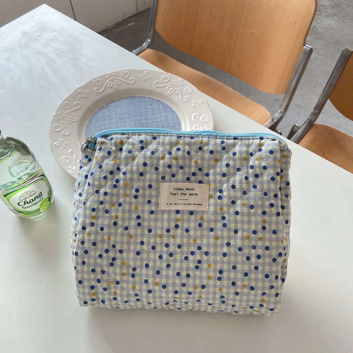 sac de maquillage coréen matelassé à fleurs pour femmes, trousse de toilette portable, sacs à main à couches, organisateur floral, pochette de rangement pour cosmétiques