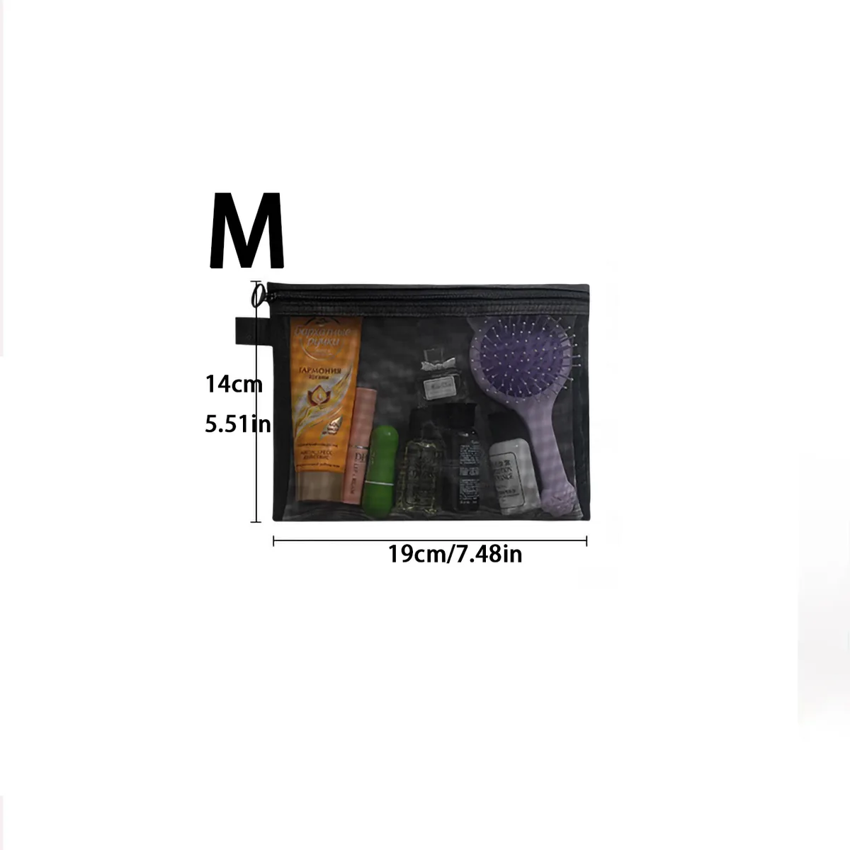sacs à cosmétiques transparents en maille pour femmes, trousse de maquillage noire, étui de rangement de toilette de voyage portable, pochette de rangement de rouge à lèvres, cadeau, 1/5/10 pièces
