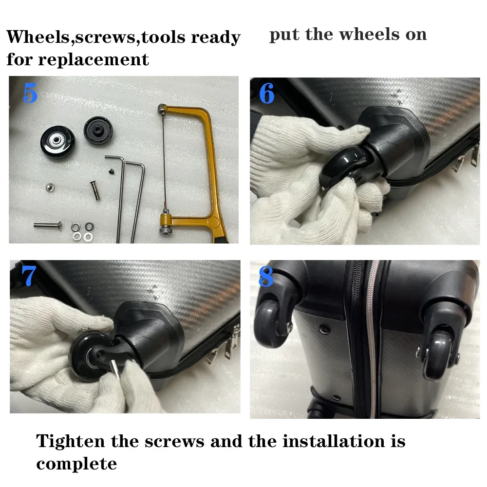 roues de remplacement à vis pour valise de voyage, kit de réparation d'essieu de roue 40/45/50/60/70/80/90/100/110/120mm, roulettes silencieuses