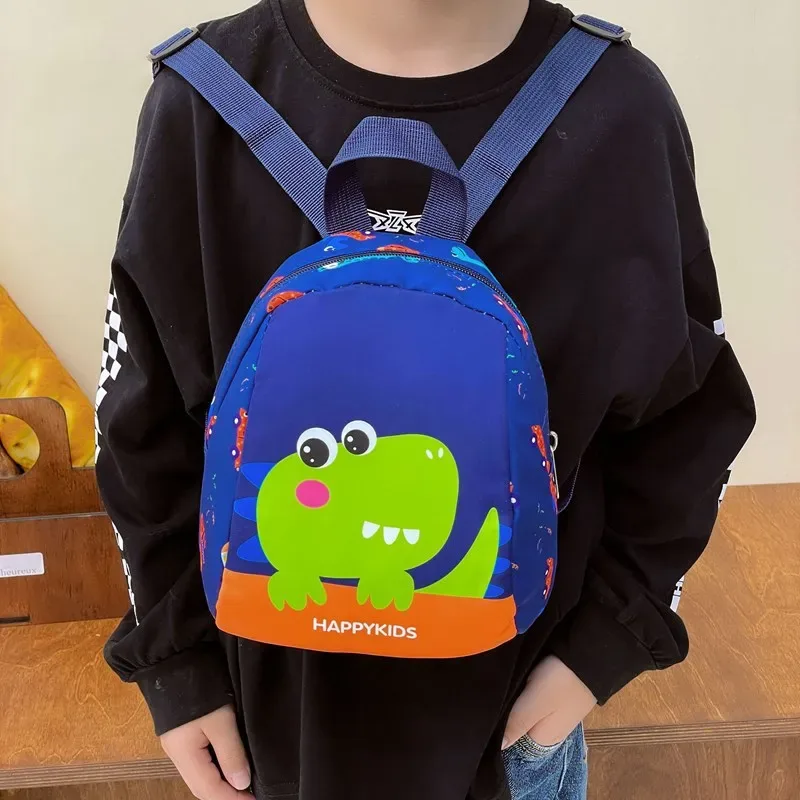 sac à dos dinosaure cartoon unisexe pour élèves de maternelle en nylon, léger, motif animal mignon, contraste de couleurs