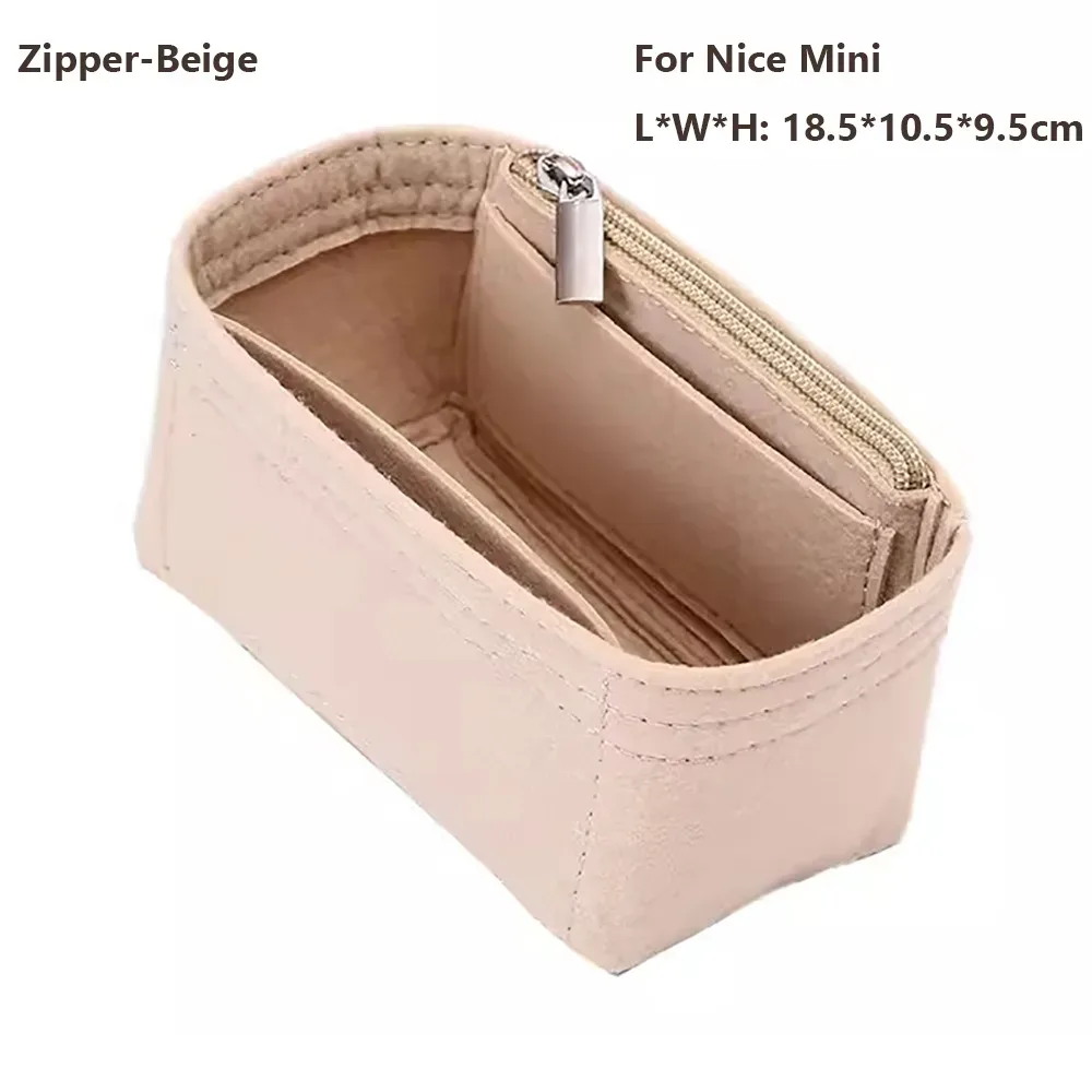 organisateur de sac à main en feutre, support de sac, doublure de sac, rangement portable, sac interne pour lv nice nano/mini/bb/vanity