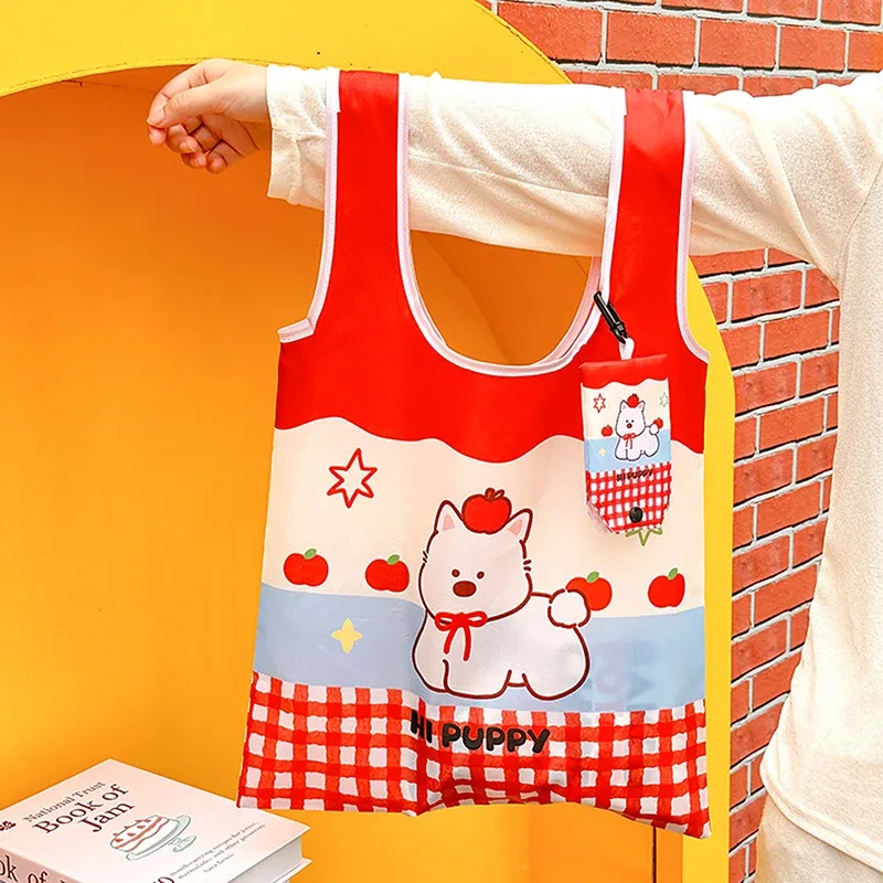 sac à main de dessin animé mignon, sac de courses portable réutilisable, fourre-tout pliable, sacs à bandoulière de grande capacité, cadeau pour filles