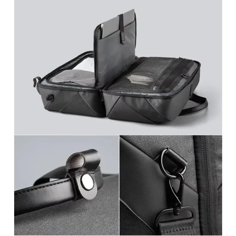 nouveaux porte-documents pour hommes, pour ordinateur portable de 15,6 pouces, sac de voyage pliable, sac à main, sac d'affaires imperméable avec port de chargement usb-c
