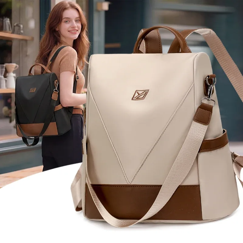 sac à dos antivol pour femmes, sac à dos en nylon imperméable, grande capacité, sac à bandoulière de voyage décontracté, sac à dos quotidien pour dames, nouvelle mode