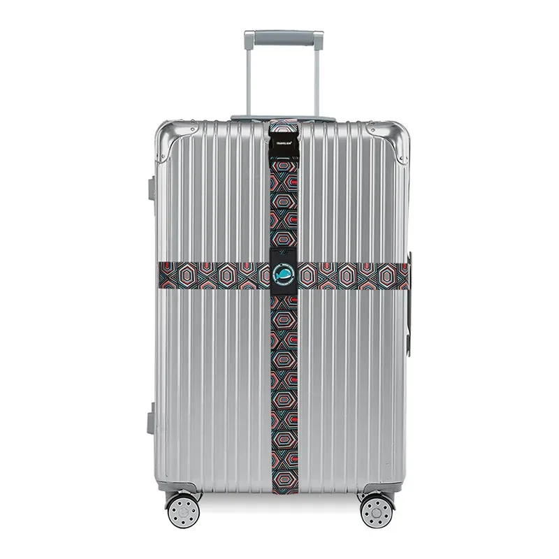 cadenas serrure tsa polyester géométrique multicolore hexagon carré sangles ajustables sac voyage ensemble huit