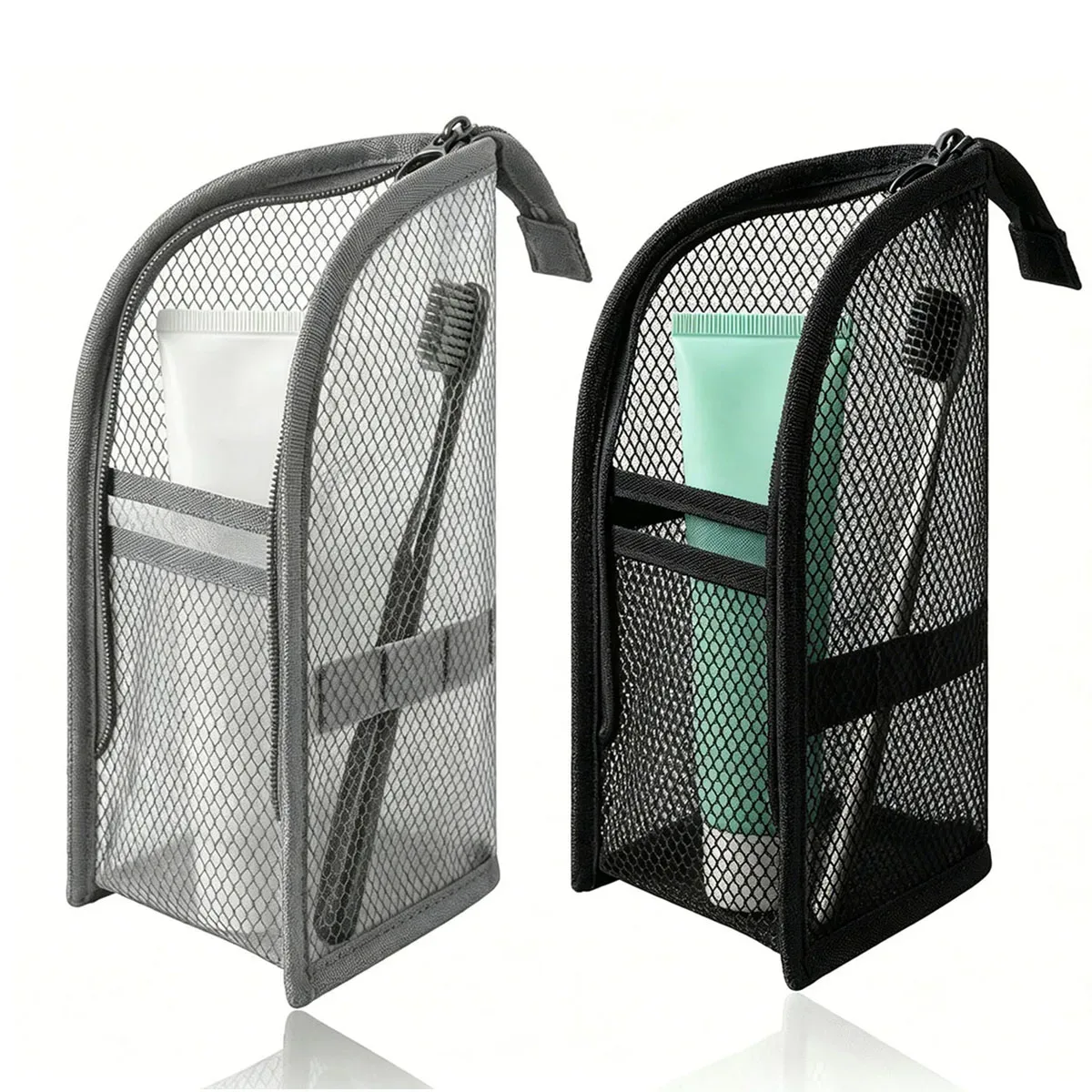 trousse de toilette en maille respirante à séchage rapide, étui à brosse à dents, organisateur de cosmétiques anti-moisissure pour voyage, dortoir universitaire, salle de sport, douche