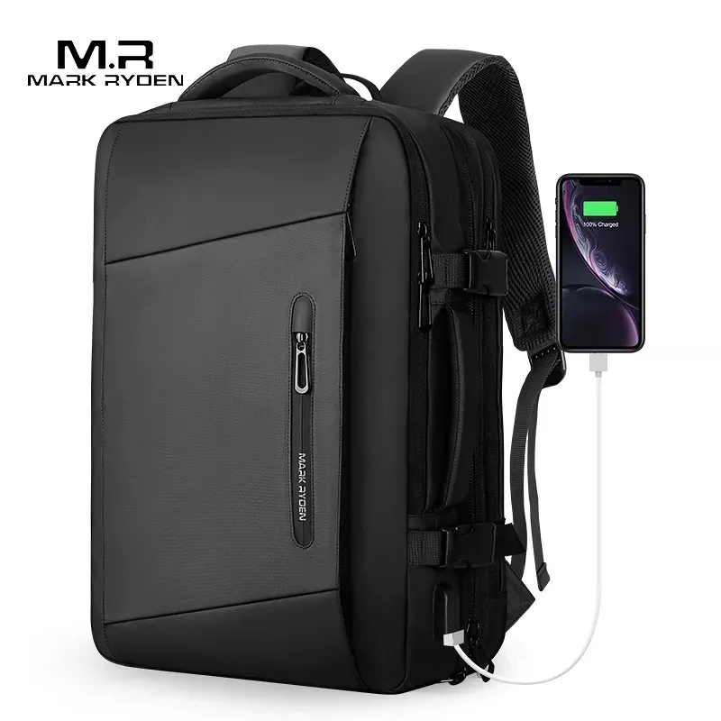 mark ryden 17 pouces sac à dos pour ordinateur portable imperméable homme sac usb recharge multicouche espace voyage homme sac anti-vol mochila