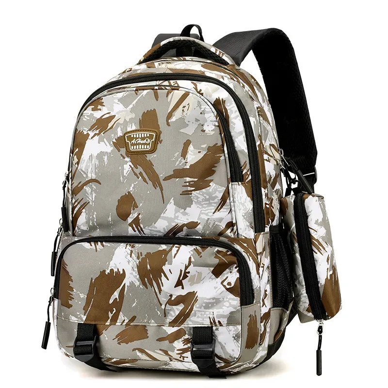 sac à dos décontracté imprimé floral pour hommes et femmes, sac à dos de voyage de camouflage en tissu oxford pour hommes et femmes, pour collège