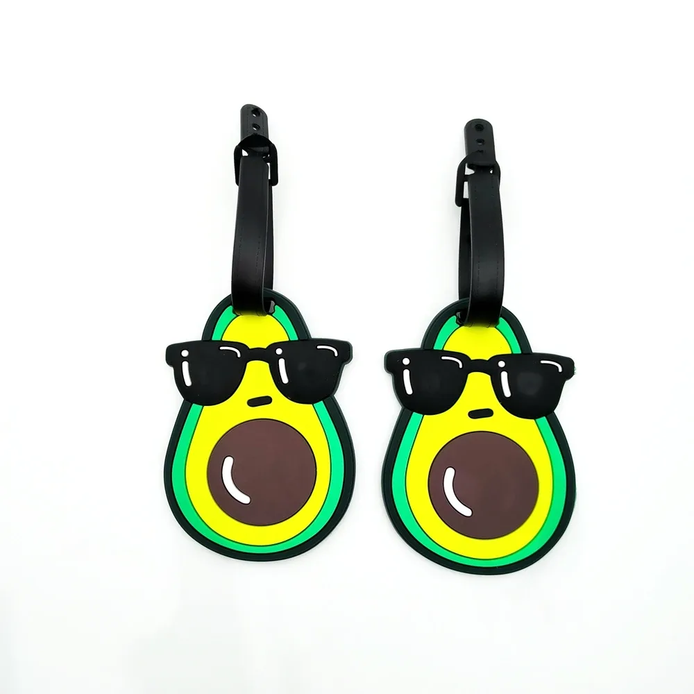 étiquette de bagage style banane, fruits mignons, avocat, pendentif, prévention des pertes d'aéroport, étiquette d'identification essentielle pour les voyages et les affaires, 1 pièce/2 pièces