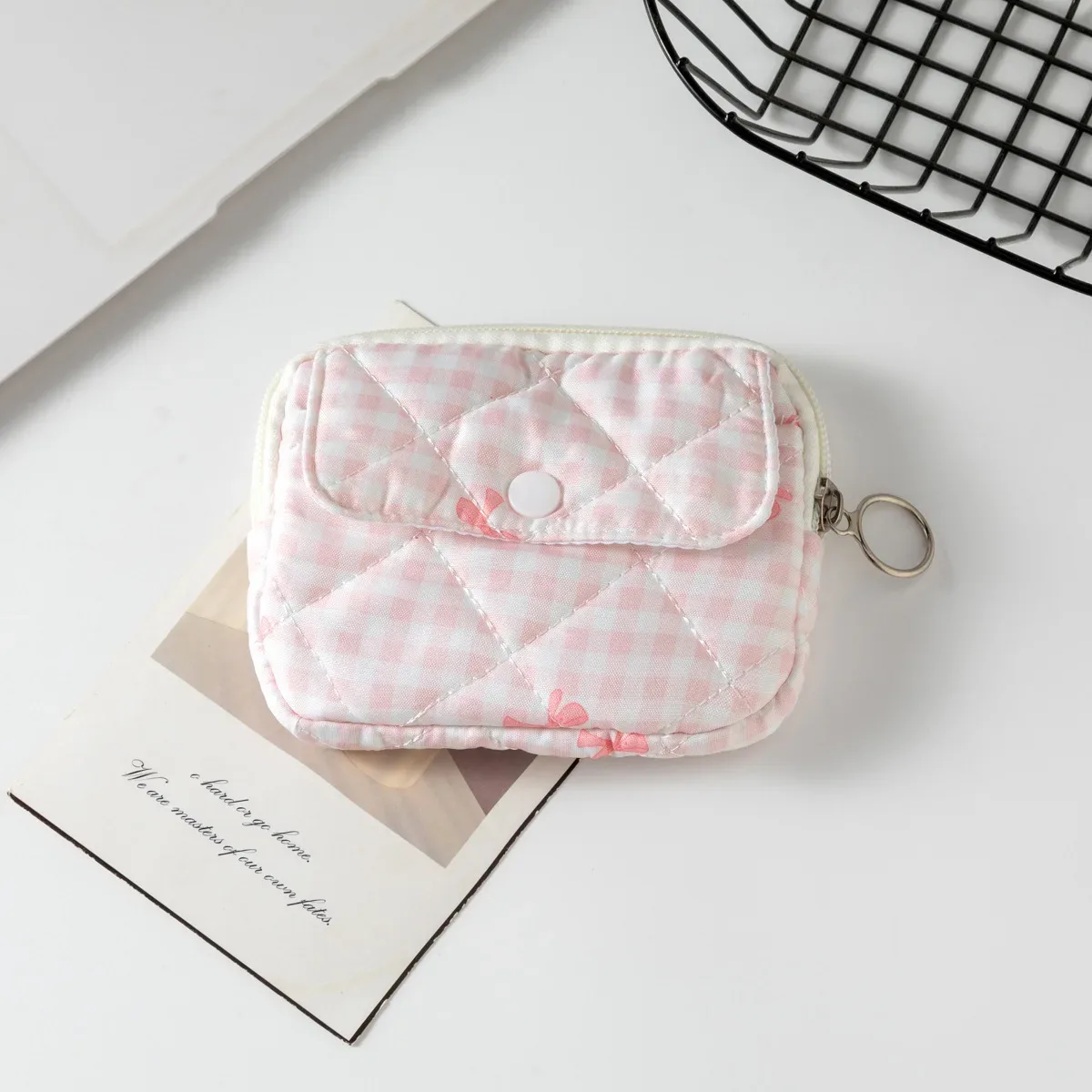 mini sac à cosmétiques carré mignon pour femmes, pochette de rangement pour serviettes hygiéniques, rouge à lèvres, petits sacs de maquillage à fermeture éclair