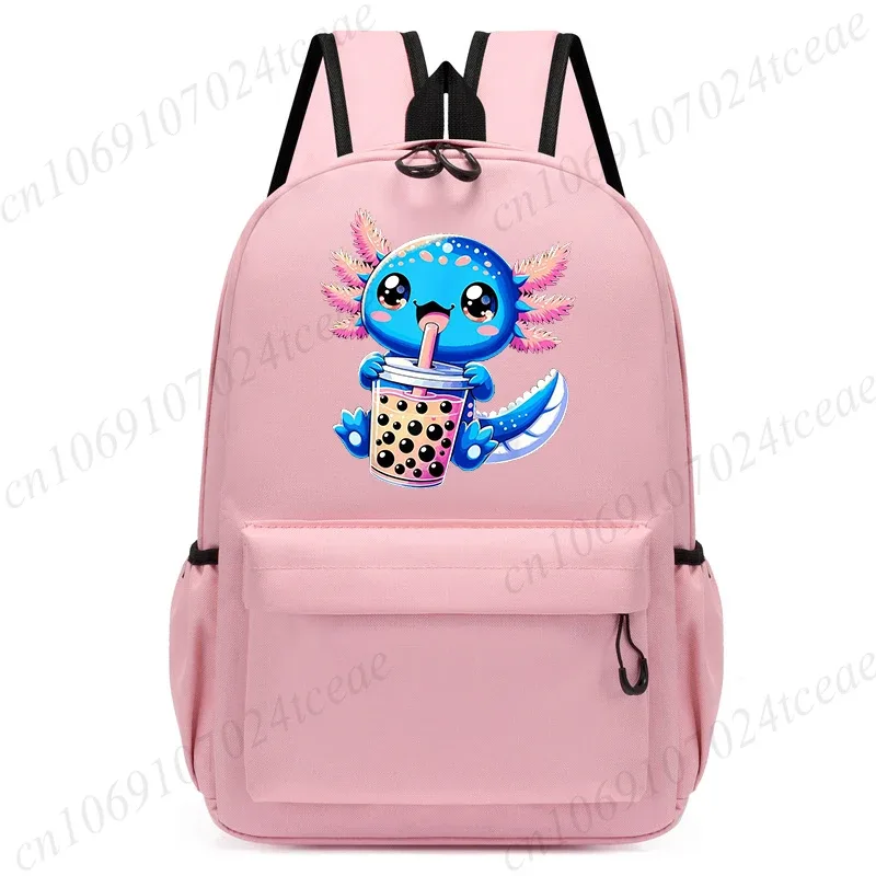 boba axolotl sacs kawaii enfants sac à dos enfants dessin animé maternelle sac d'école cartable retour à l'école bookbag mochila bookbag