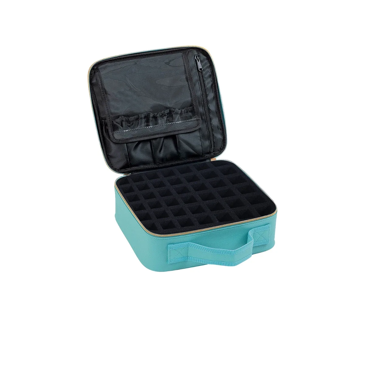 uozl organisateur de vernis à ongles de 42 bouteilles, sac de rangement de vernis à ongles portatif en cuir pu, adapté aux amateurs de nail art et aux manucure