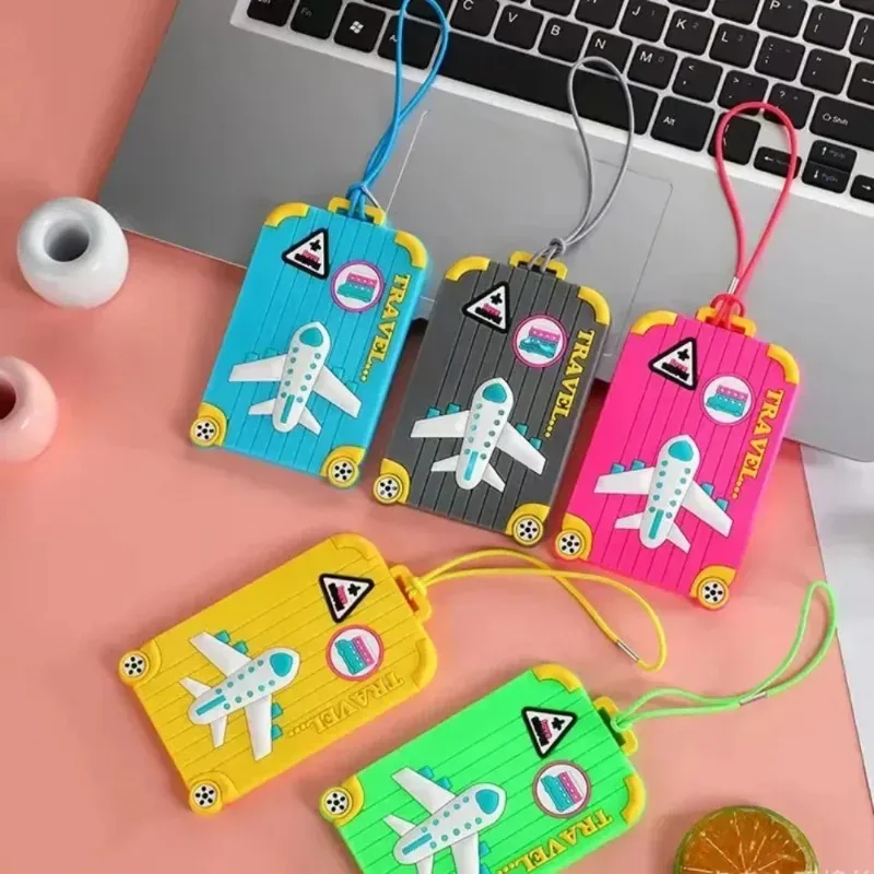 nouvelles étiquettes de bagages, accessoires de voyage, étiquettes de valise en silicone, étiquettes d'identification pour bagages de voyage et de ski, carte d'embarquement, passeport