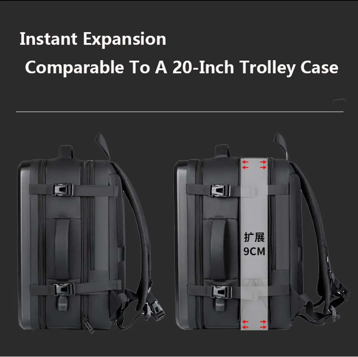 sac à dos rigide pour ordinateur portable 17 pouces pour homme, grande capacité 50l, extensible, étanche, sac à dos de voyage avec chargement usb, mochilas de hombre