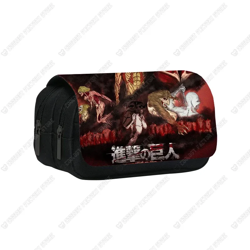 trousse à cosmétiques shingeki no kyojin, sac à stylos, levi eren, boîte à crayons, porte-brosse, étuis scolaires, anime attack on titan
