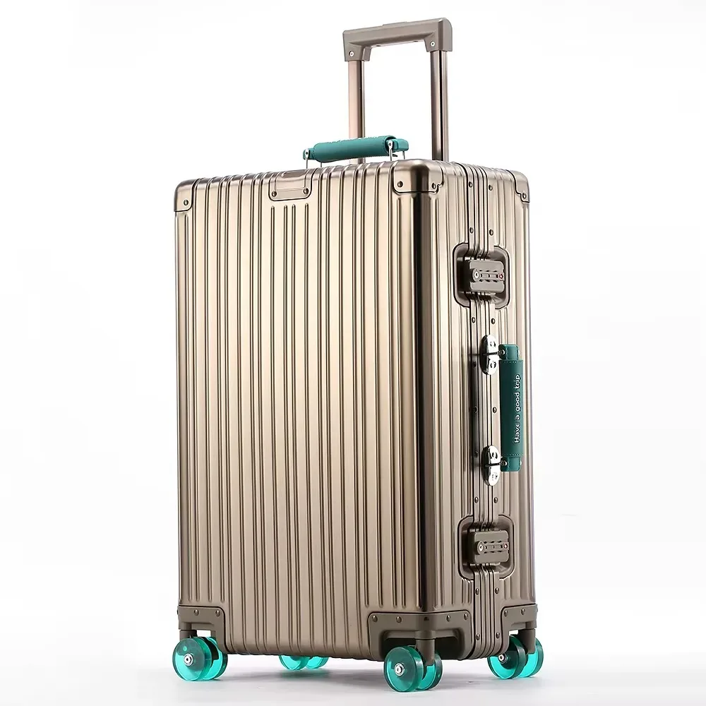 valise de voyage tout en aluminium et magnésium, bagages roulants, boîtier de chariot en alliage avec roue silencieuse spinner, serrure tsa, cabines à main
