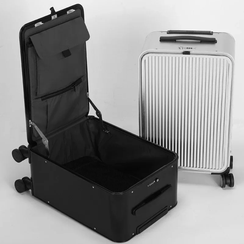 valise à roulettes vnelstyle 100 % aluminium, nouvelle collection de luxe, valise de voyage à roulettes, bagage à main, 16/20/24 pouces