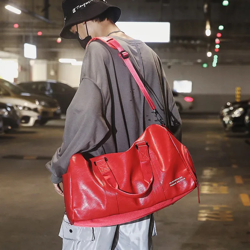 sac de sport pour hommes avec logo personnalisé, grand sac de fitness sec et humide, sac de sport pour hommes et femmes, personnalisation personnalisée, sac de voyage en cuir pu.