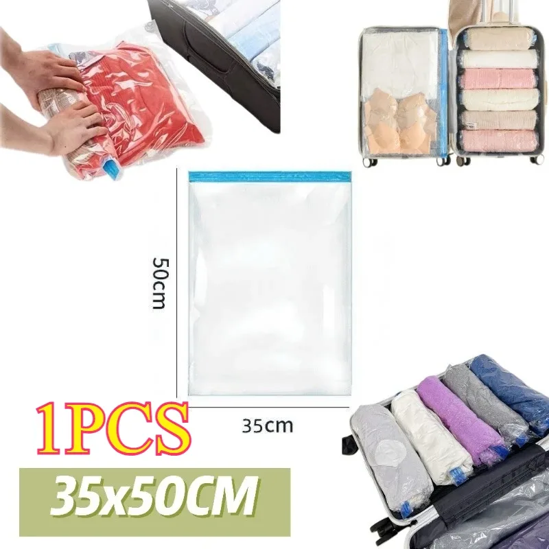 sacs de rangement de voyage compressibles pour économiser de l'espace, accessoires de voyage, sac de compression pour l'emballage et les vêtements, pas besoin de pompe ni de vide.