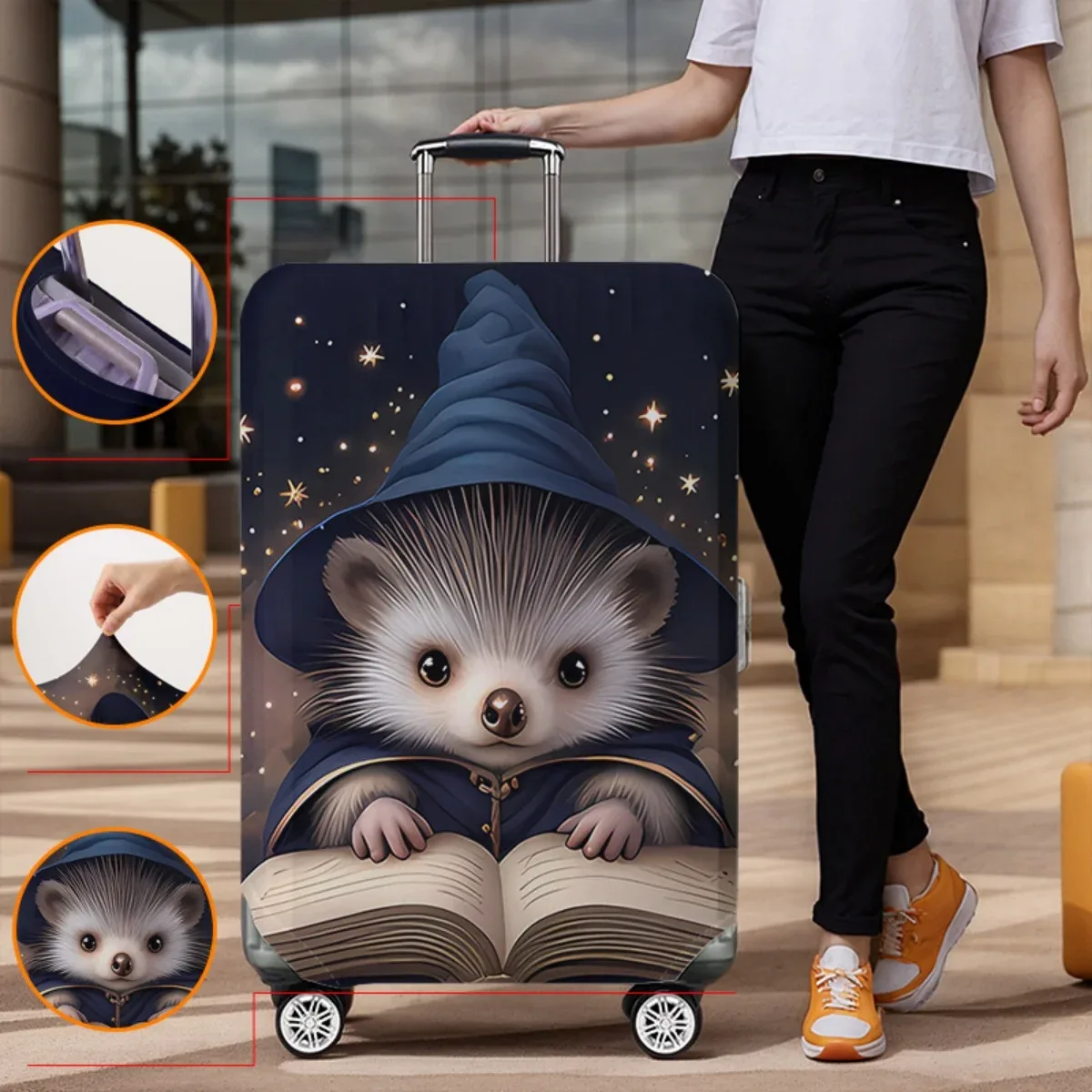 housse de protection pour bagages à motif animal, ensemble adapté aux housses de bagages de 18 à 32 pouces, housse de poignée de valise, accessoires de voyage
