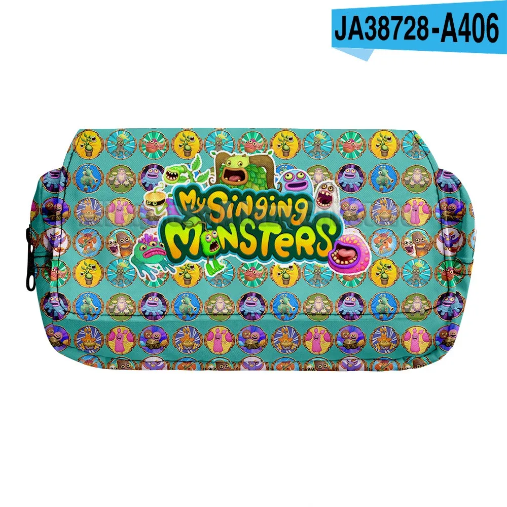 my singing monsters stuffed horror game trousse à crayons pour étudiants, grands sacs à stylos, boîte de rangement, garçon, fille, enfant, école, fournitures de papeterie